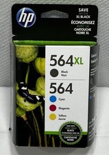 HP 564XL Black High-Yield & 564 Cyan Magenta Yellow (NEW) EXP: 3/2019