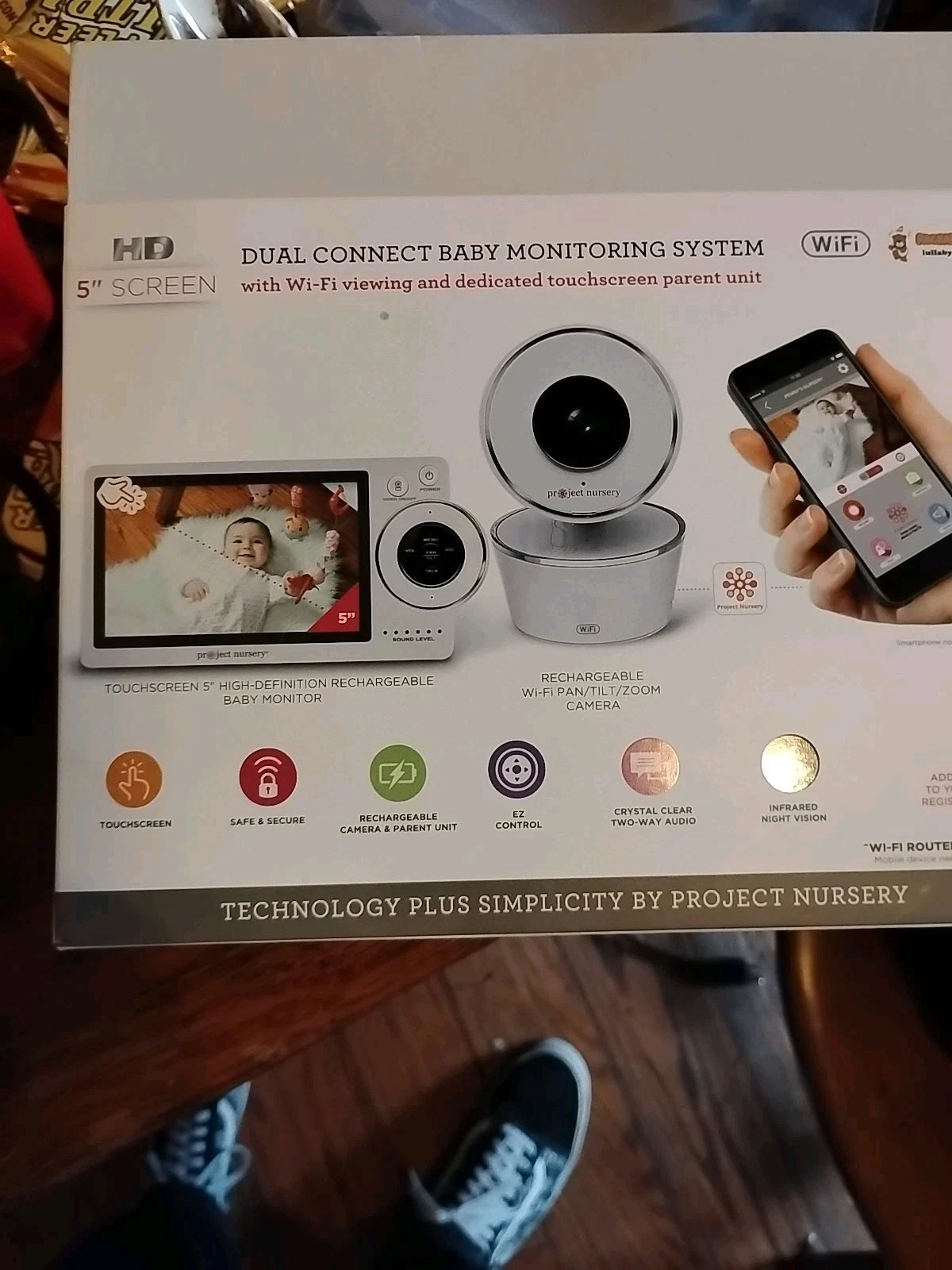 Nursery Camera 5" HD Dual Connect Wi-Fi Baby Monitor System Registry