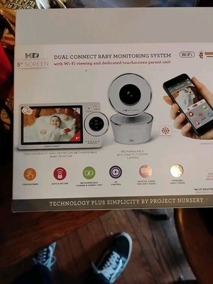 Nursery  Camera 5'' HD Dual Connect Wi-Fi Baby Monitor System Registry 