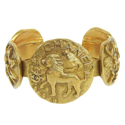 Bracciale CHANEL Logo Leone Marca Coco GP Oro Braccio Circonferenza 155mm