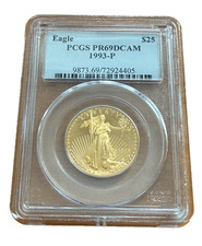 US 1993 P Gold 1/2 oz $25 PCGS PR69DCAM Proof Gold Eagle 2921.12 per troy oz