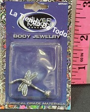 BODY JEWELRY BELLY BUTTON NAVEL RING DRAGONFLY READ