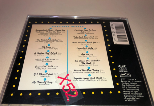 Guys & Dolls CD Musical Robert Alda Vivian Blaine Sam Levene Isabel Bigley - Imagen 5 de 5