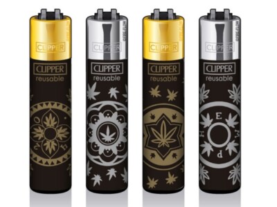 Clipper  Feuerzeuge - 4er Set - Money Hemp  - 418