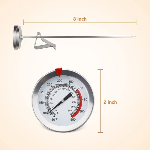 12" Deep Fryer Thermometer Turkey Stainless Steel Commercial Kitchen Accessories - Picture 3 of 6