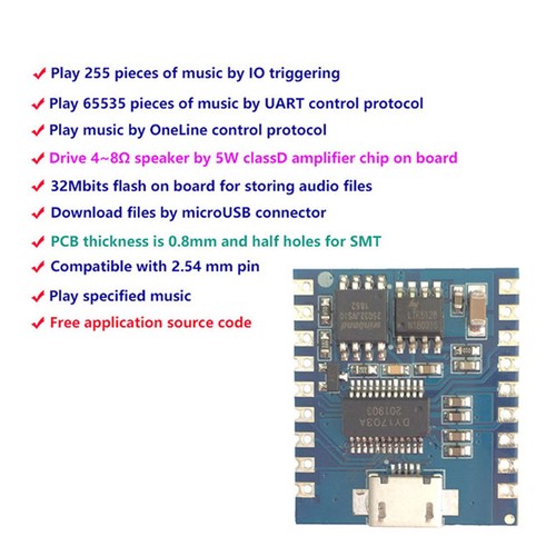 USB Serial Voice Playback Control Module MCU IO Control MP3 Module US - Picture 4 of 4