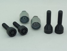 H&R Felgenschlösser Felgenschloß 4 Stk. schwarz M12x1,5x43 Kegelbund 60 Grad