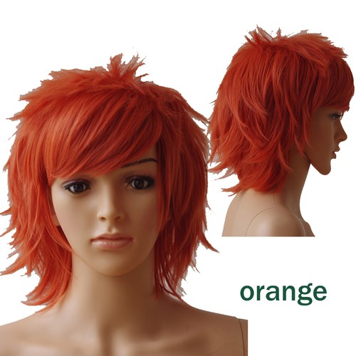 Unisex Anime Short Wig Straight Hair Cosplay Costume Party Heat Resistant Wigs - Picture 29 of 30