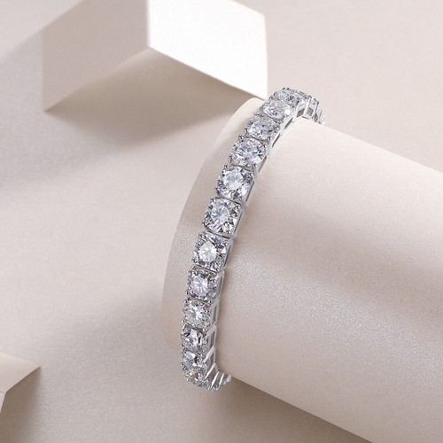 Gra Certified VVS1 Moissanite Tennis Bracelet - 925 Sterling Silver 3mm - 5mm - Bild 18 von 26