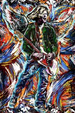 Kurt Cobain Art, Cobain Canvas Art, Nirvana Painting, Kurt Cobain Poster