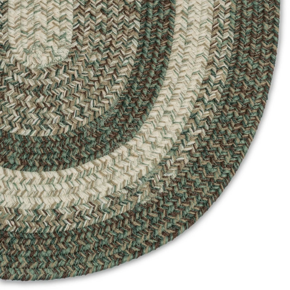 Capel Rugs Winthrop Balsam Green Banded Variegated Country Round Braided Rug  - Image 3 of 4