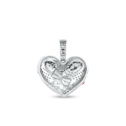 Colgante de corazón racimo de diamantes TDW plata esterlina de 1/3 quilates - Imagen 3 de 8