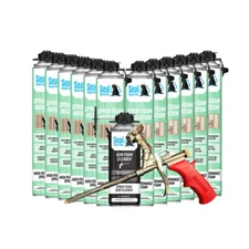 Seal Spray Closed Cell Insulating Foam Can Kit w/Gun Applicator&Cleaner (300 BF)