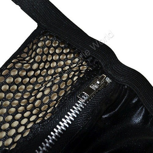 Men Special Underwear Zipper Thong Fishnet Faux leather Penis Pouch Sexy Pants X - Picture 4 of 45