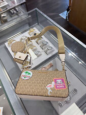 Michael Kors Jet Set Travel Crossbody Bag Tech Attach Miami Flamingo Light  Cream