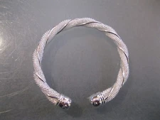 White and Silver plated Twist Bangle  bracelet Women's fashion