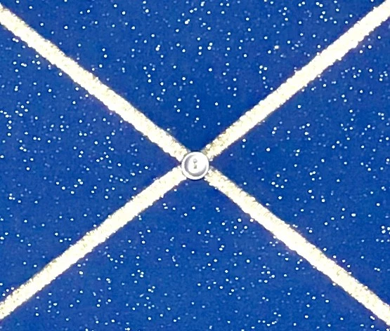 French Bulletin Board Photo Memo Board Blue Silver Sparkle Print 11 x 14 inches - Image 3 of 3