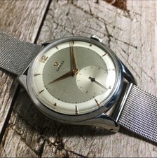 Vintage Rare 1950 Omega Two Tone Dial Jumbo Cal.265 Ref.2505 no chronograph 38mm