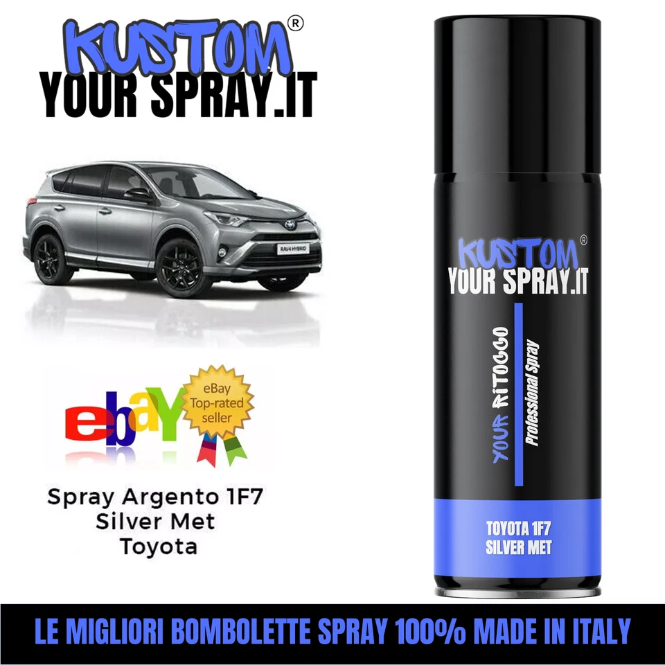 KUSTOMYOURSPRAY.IT Spray Toyota 1F7 Silver Met 400ml !! LUCIDO !!