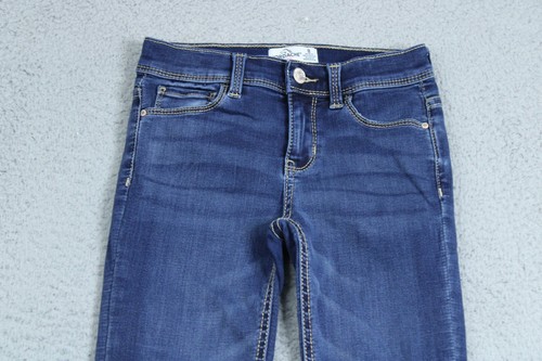 Jordache Jeans Girls 8 Blue Low Rise Straight Skinny Adjustable Waist Washout - Picture 2 of 11