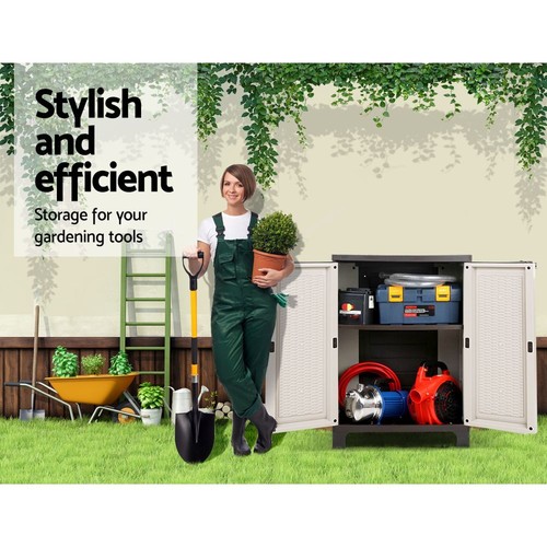 Outdoor Half Sized Cupboard Gardening Tools Storage Cabinet Adjustable Shelves - Picture 7 of 7