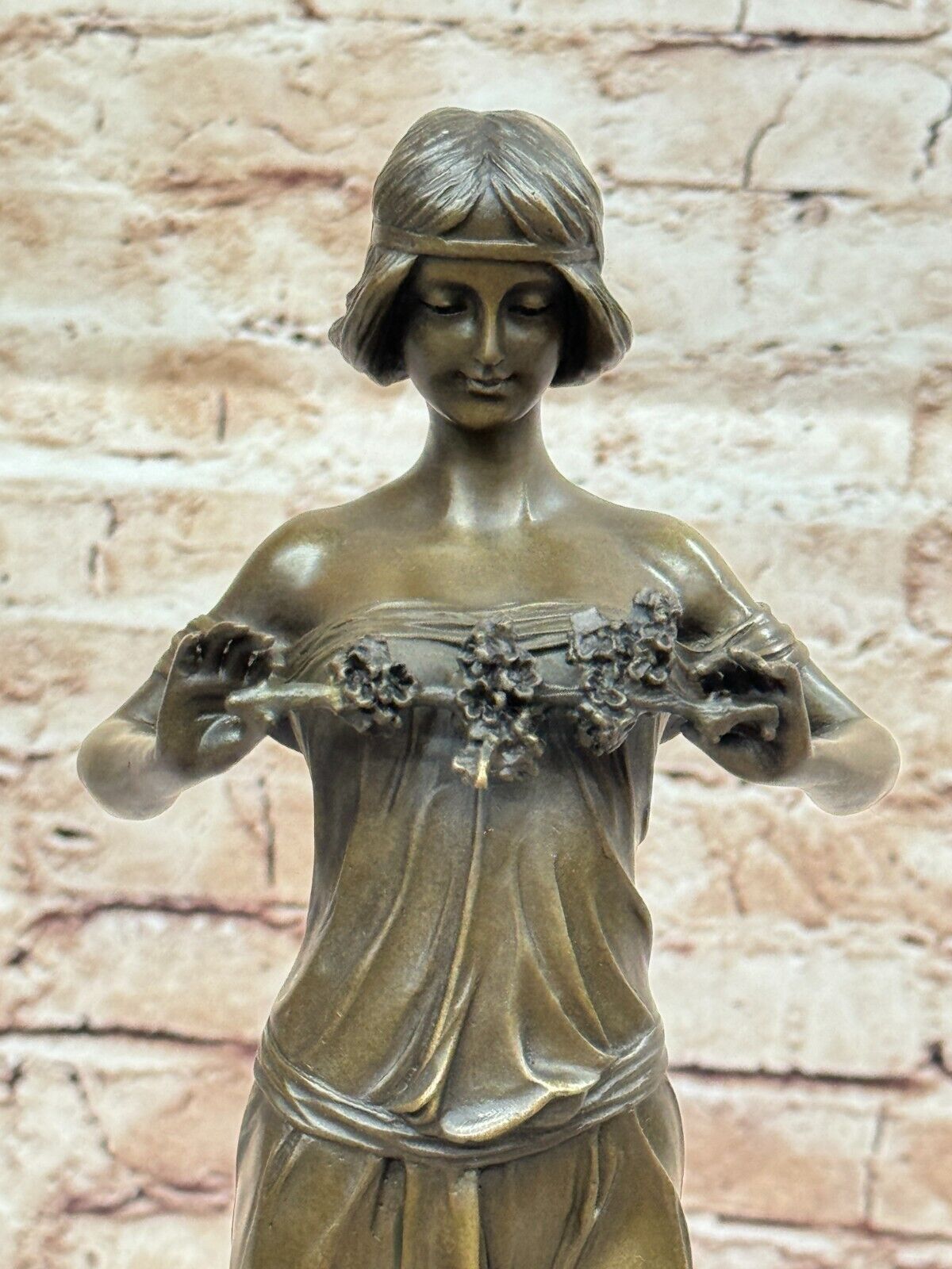 Art Deco Style Statue Sculpture Nymph Sexy Art Nouveau Style Bronze Signed DEAL