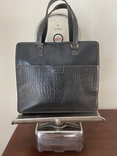 Gianfranco Ferre Borsa Tote in Pelle Valigetta Vintage Lavoro Ufficio Blu Bus...