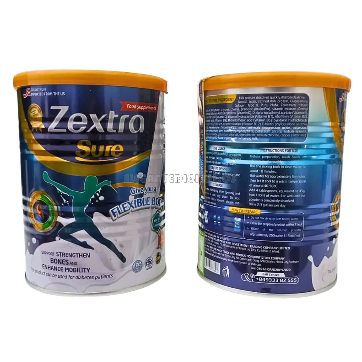 4 X Zextra Sure Milk 400g For Knee Back Pain Bone Strengthen