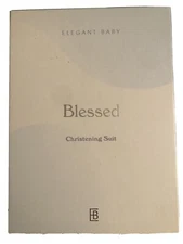 Elegant Baby 6-9 Month Christening Outfit Romper Bodysuit Satin Embroidered