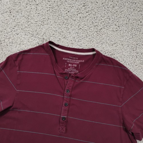 American Eagle Outfitters Shirt Mens Extra Large Red Henley Outdoor Hiking A2 - Picture 2 of 9