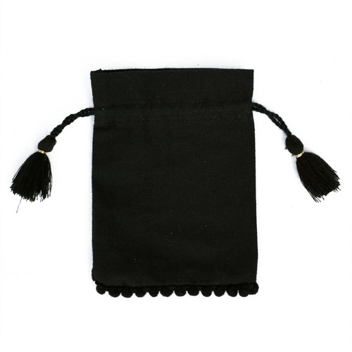 Cotton Drawstring Black Jewelry Packaging Pouch Small Bags Wedding Favor Bag - Picture 2 of 6