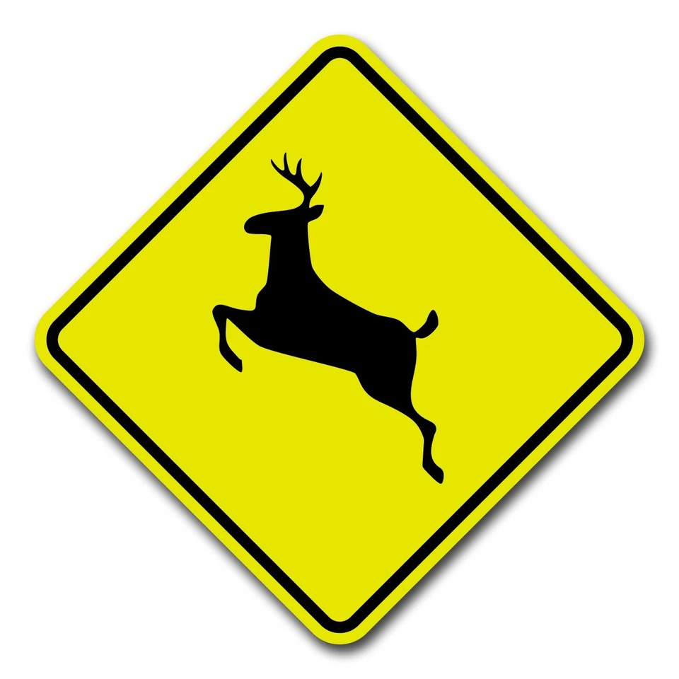 Letrero de aluminio Diag Deer Crossing 16" - hogar garaje granja decoración de carreteras Foto 2 de 4