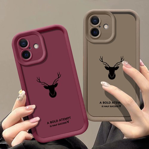 For iPhone 16e 16 Pro Max 15 14 13 12 11 XR TPU Deer Shockproof Phone Case Cover - Picture 4 of 18