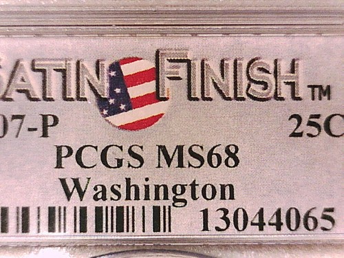 2007 P Washington Washington State Quarter PCGS MS 68 Satin Finish 13044065 - Picture 3 of 3