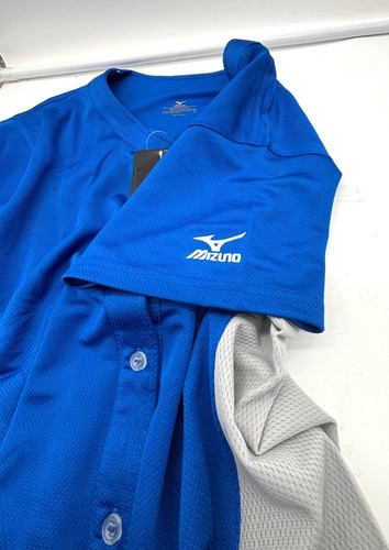 Mizuno Damen Pro Full Button Softball Game Trikot, 350581, royalblau/grau, L - Bild 8 von 8