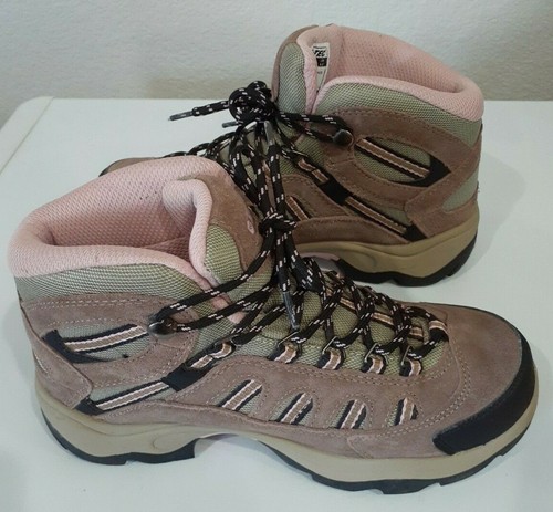 Bota de Senderismo Para Mujer M Hi-Tec Bandera Tiro Medio Impermeable, Taupe/Rubor Talla 7.5 - Imagen 6 de 11