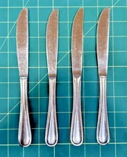 4 Dinner Knife Knives Bon Chef 18/10 Stainless Silverware Flatware Outlined
