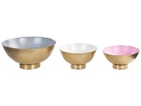 DekoschüSsel 3Er Set Eisen Gold Rund Wohnaccessoires Modern Baru