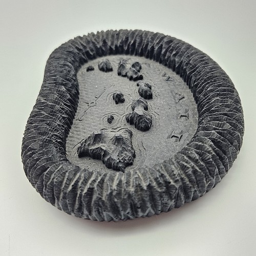 Vintage Coco Joe's Lava Rock Ashtray Hawaiian Islands Map Lei Border Hawaii - Picture 7 of 8
