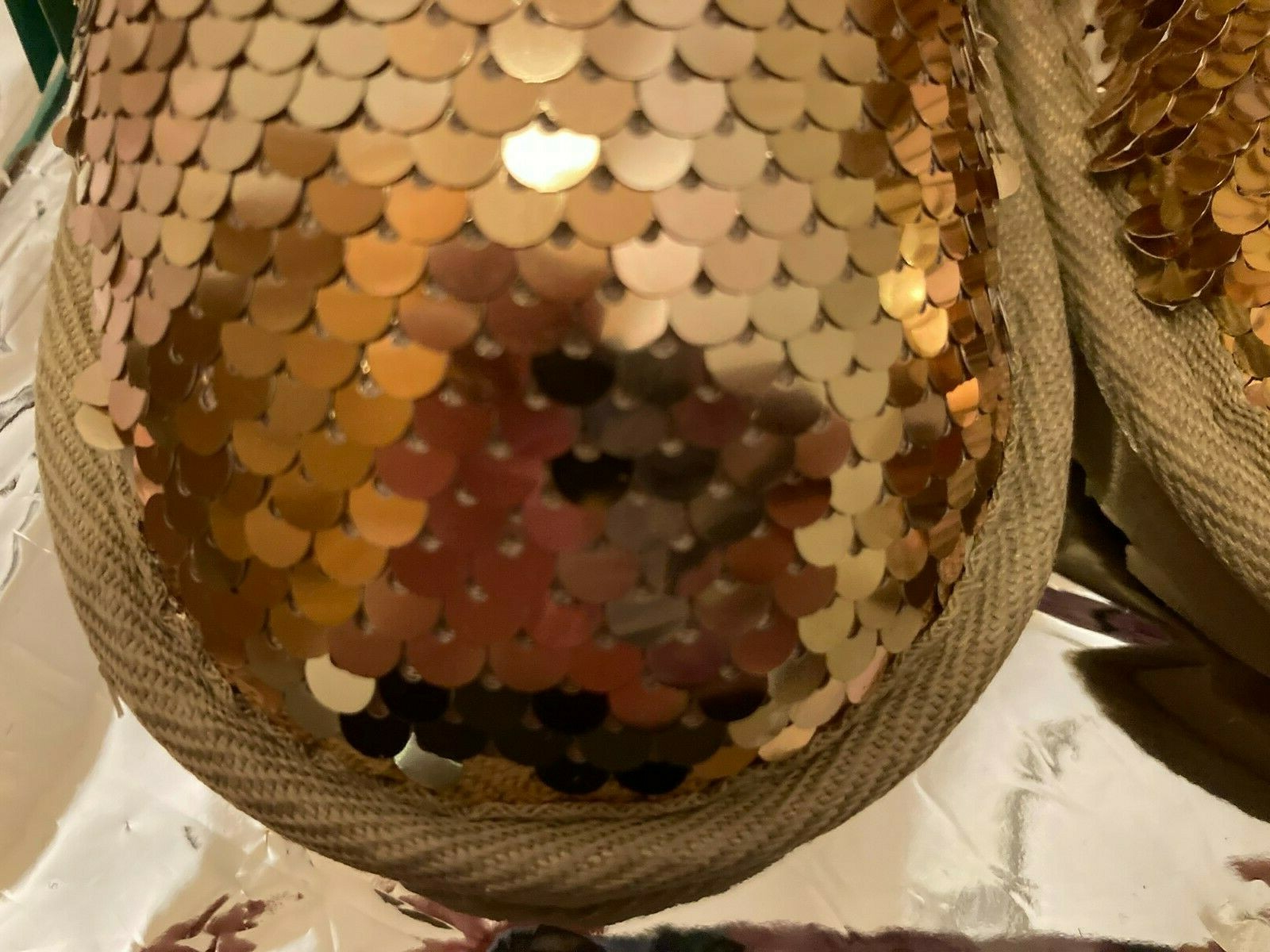 PANTOFOLA D’ORO PANTOFOLA SLIDER PAILLETTES ORO ROSA OCCASIONE BAMBINA MONSOON TAGLIA 13 1 jnr WOW!