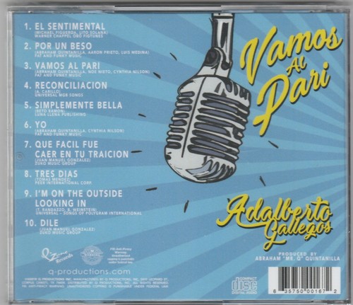 *Tejano CD-Adalberto Gallegos-"Vamos al Pari" ...Tejano CD *SEALED! (S2) - Imagen 2 de 2