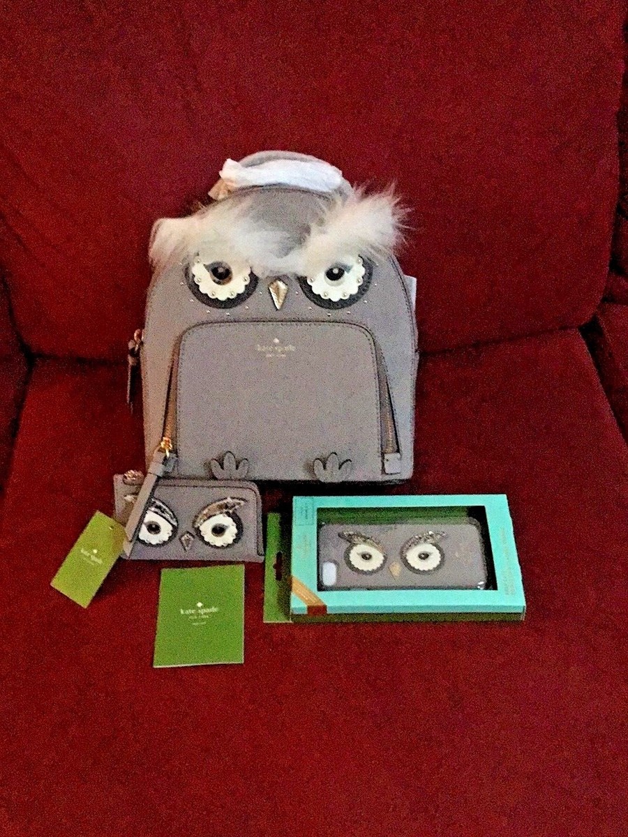 Rare Kate Spade Gray Bright Star Owl Backpack - Well loved. Kate Spade Owl Backpacks | Mercari main image 4