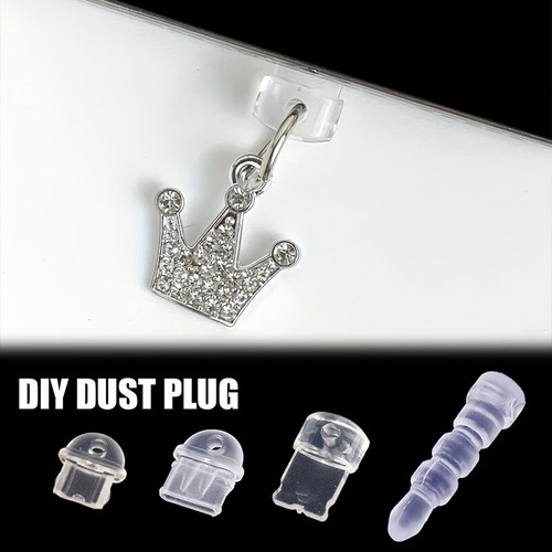 5PCS DIY Clear Charge Port Dust Plug Stopper Protection Cap Mobile Phone Pen _tm - Zdjęcie 5 z 16