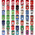 6x Christmas Stubby Stubbie Holders Beer Bottle Drink Can Cooler Santa Reindeer