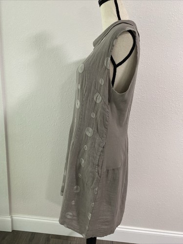 Neu mit Etikett Lina Tomei ärmellos besticktes italienisches Leinenkleid Größe XL - Bild 8 von 11
