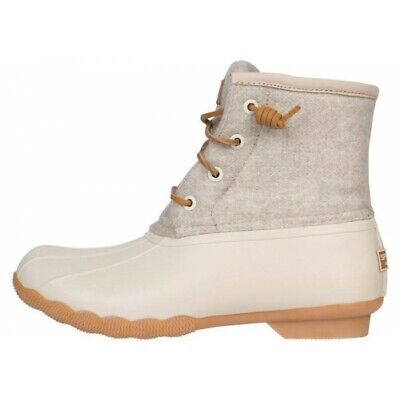 sperry duck boots off white wool