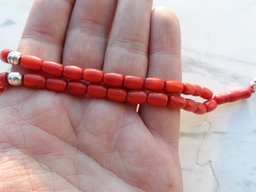 ANTIQUE GENUINE NATURAL RED CORAL ISLAMIC 33 PRAYER BEADS 26 GRAMS - Picture 6 of 12