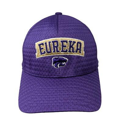 #ad Eureka Wildcat Football Fitted Hat Purple One Size Flexfit Yupoong $18.05
