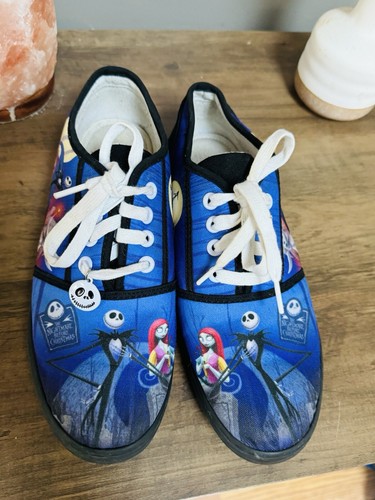 Bradford Exchange Nightmare Before Christmas Sneakers 6.5 Jack skellington blue - Picture 2 of 7