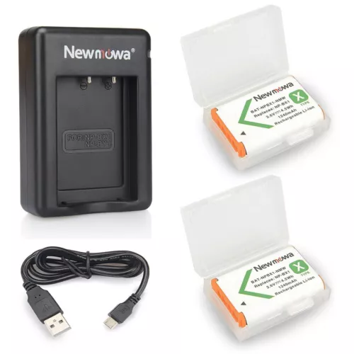 Newmowa Double USB Chargeur + 2 Batteries NP-BX1 pour Sony NP-BX1 NP-BX1/M8So...